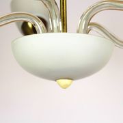 Mid-century steel & glass pendant lamp, 1960s