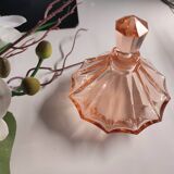 Vintage Art Deco perfume bottle in beautiful pink glass.