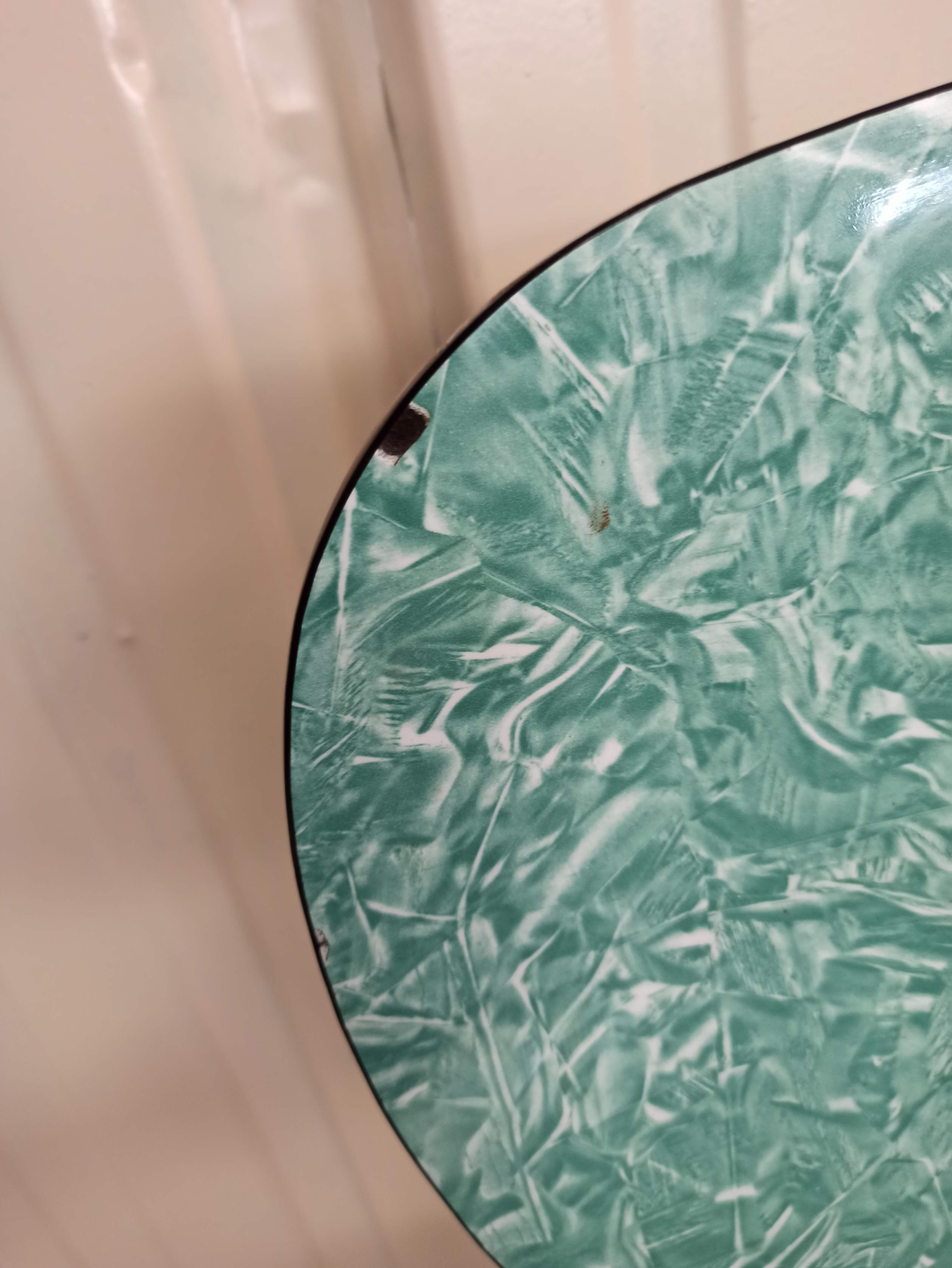 Formica chair green marbled effect