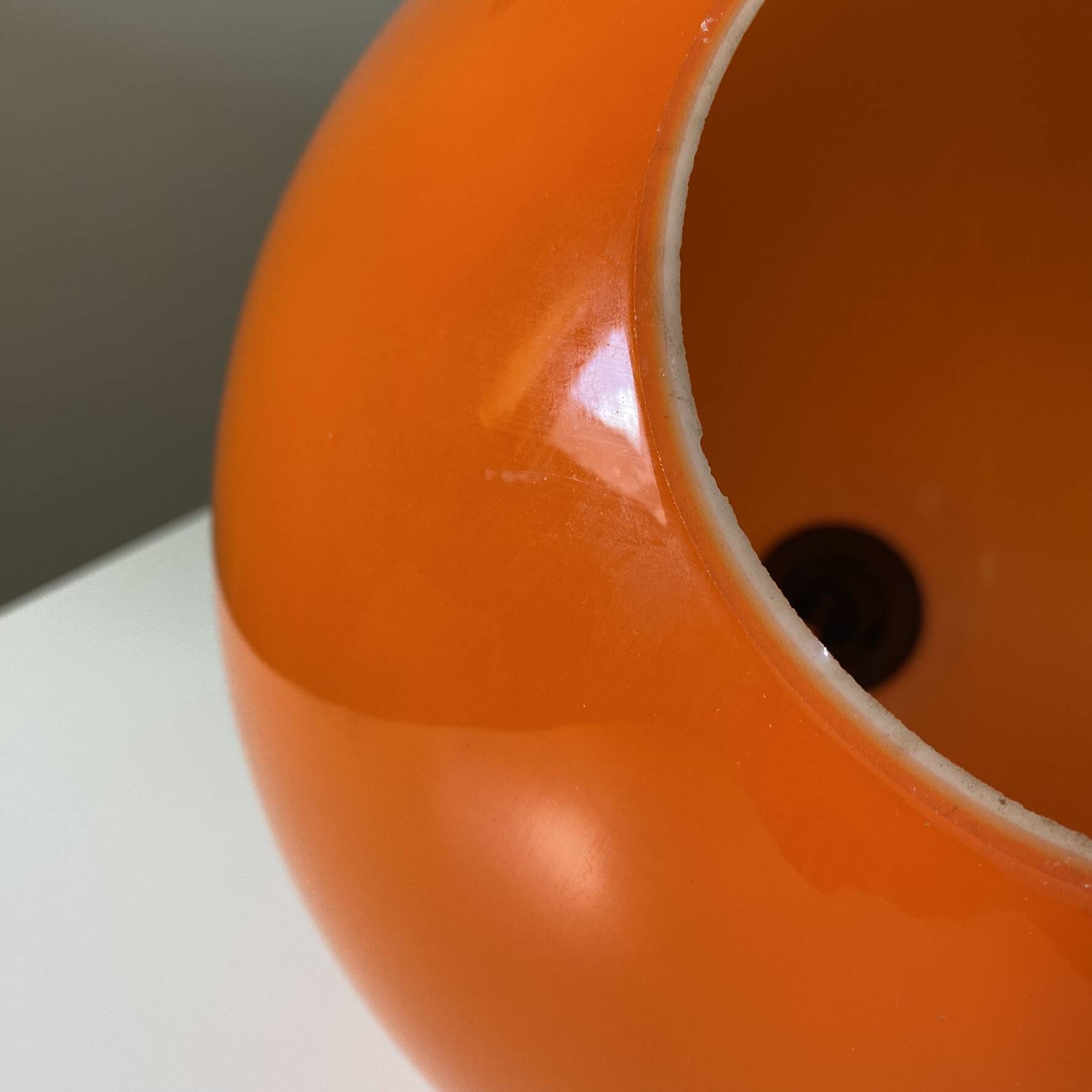 Vintage orange opaline pendant light, 1970s