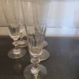 5 flutes à champagne Louis Philippe en verre