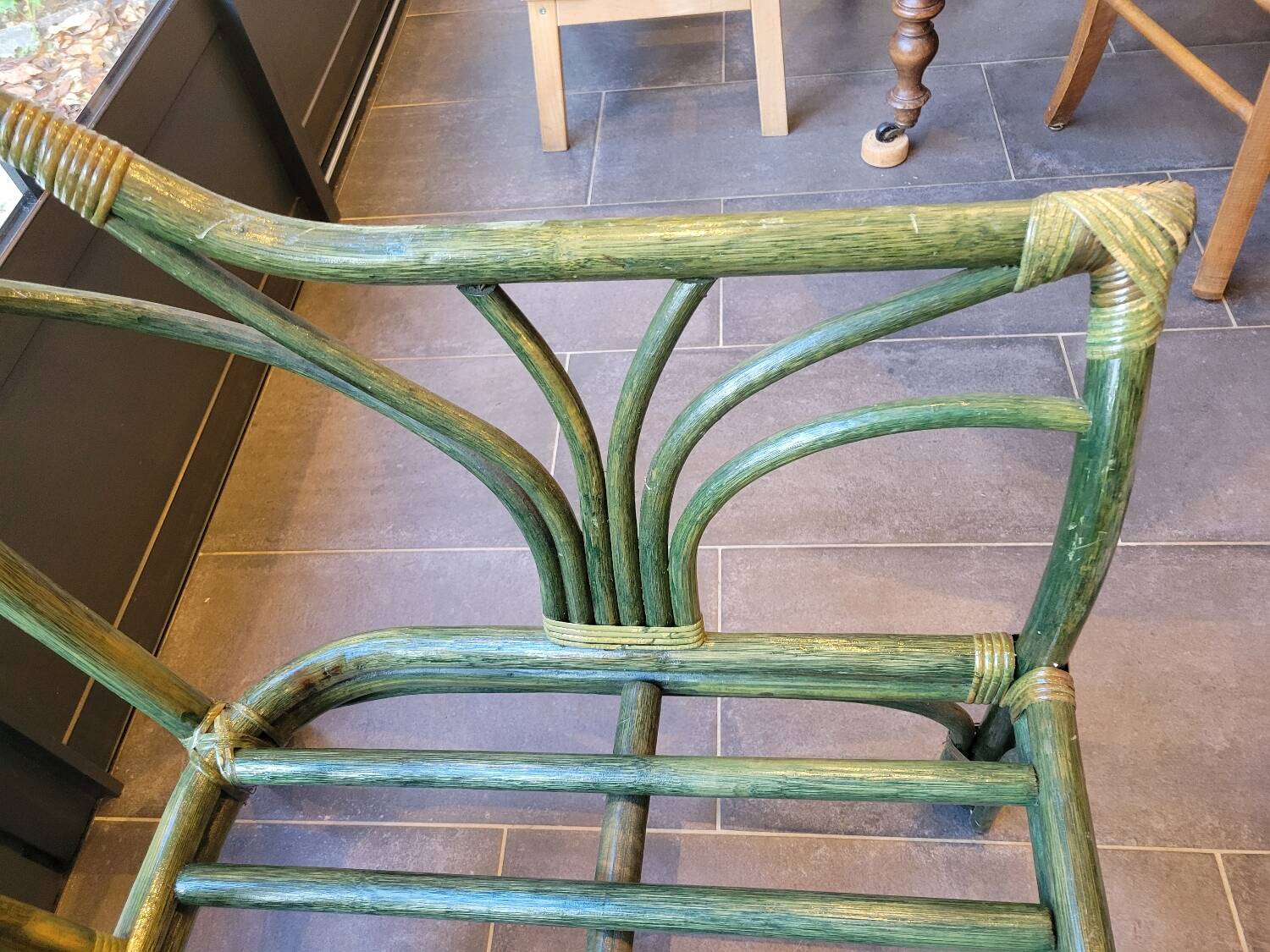 Rattan bench canapé