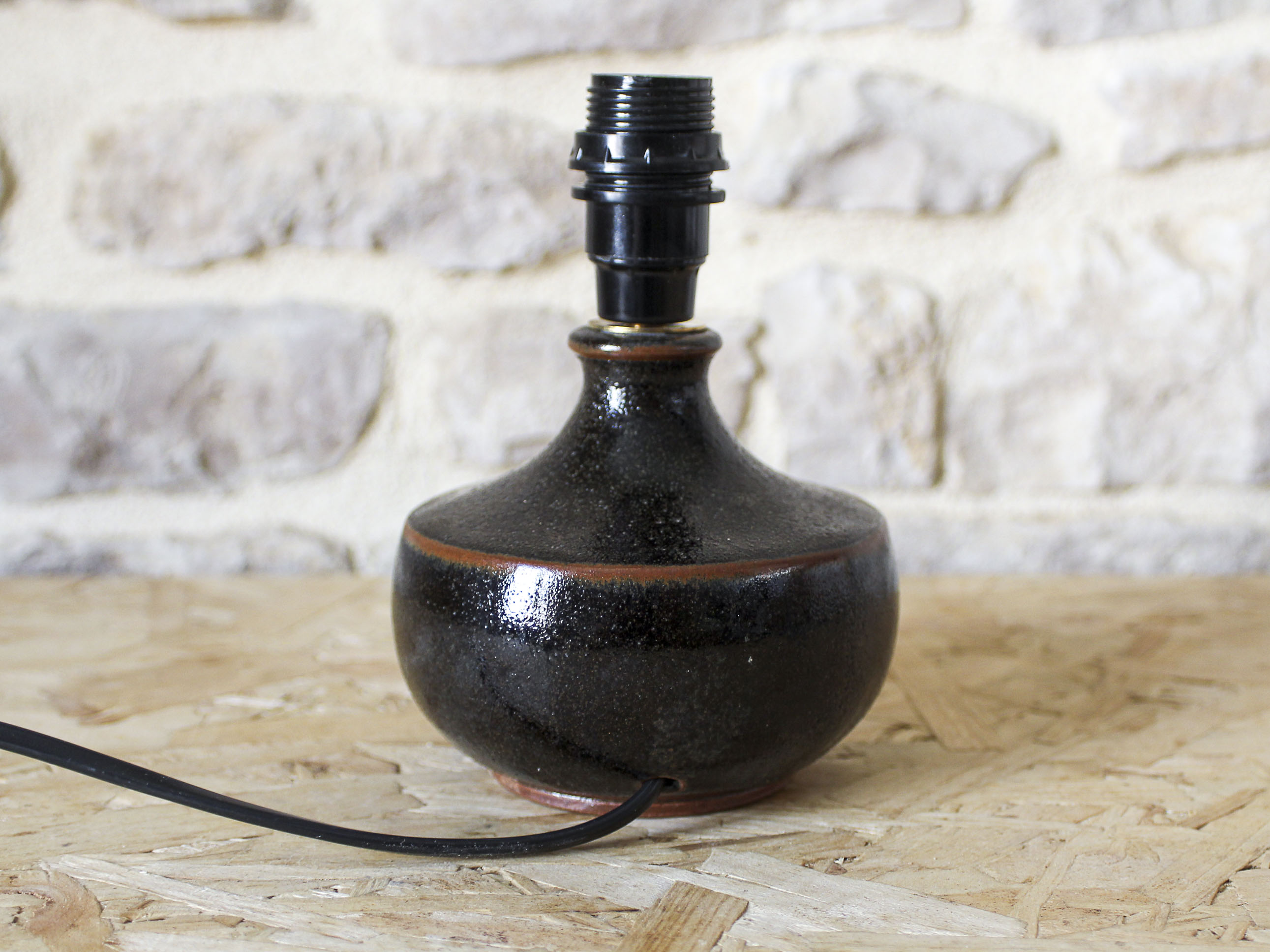 Bedside lamp foot in glazed stoneware François Baumlin