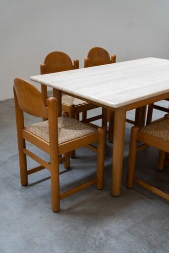 Table vintage Hank Lowenstein Padua et 6 chaises, des années 70
