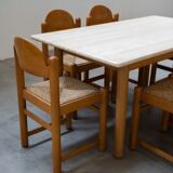 Table vintage Hank Lowenstein Padua et 6 chaises, des années 70