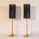 Pair of Swedish brass lamps from 1970.