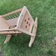 Child's cradle in pine painted pink and red, Hungary - 1920s, vintage style