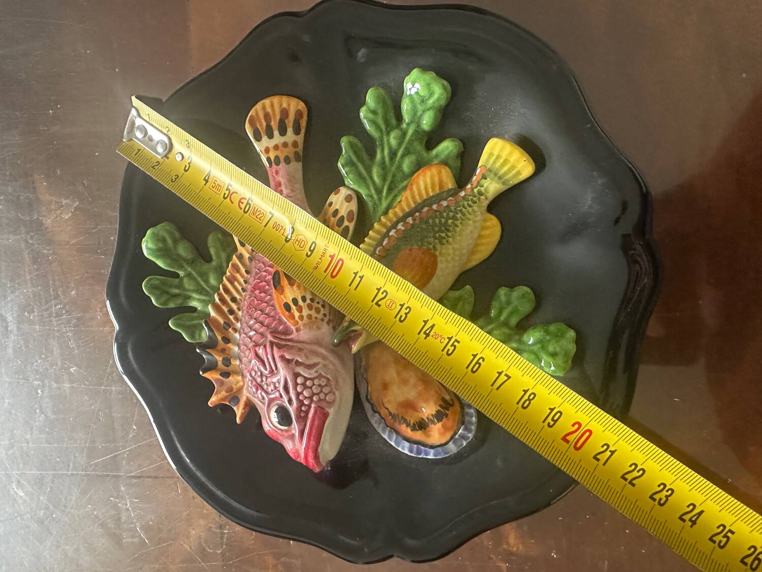 trompe l'oeil plate - Vallauris Majolica - Fish/Seafood -