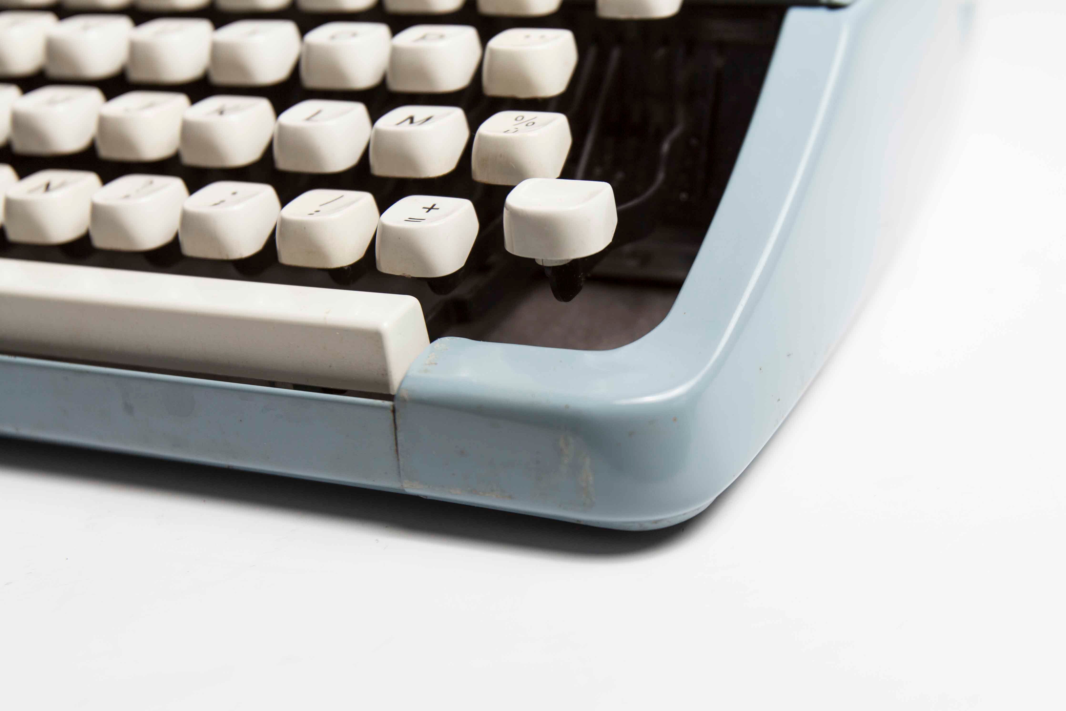 Sky Blue Brother Typewriter from 1980