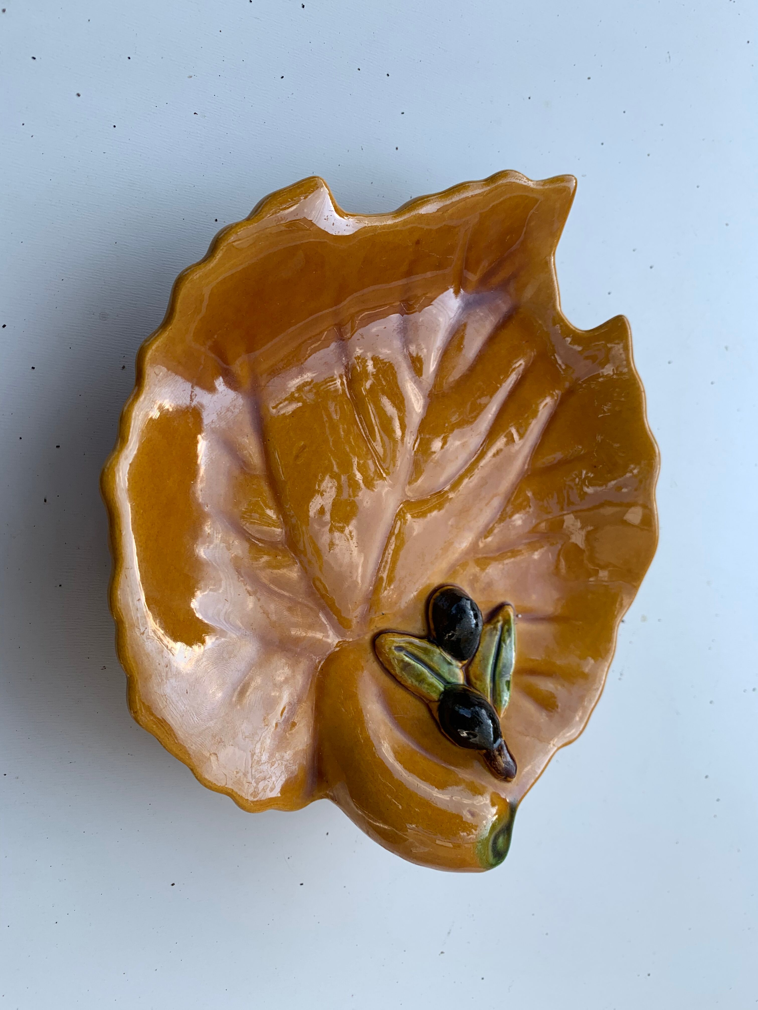 Empty pocket slurry ceramic enamelled ochre model vintage olives