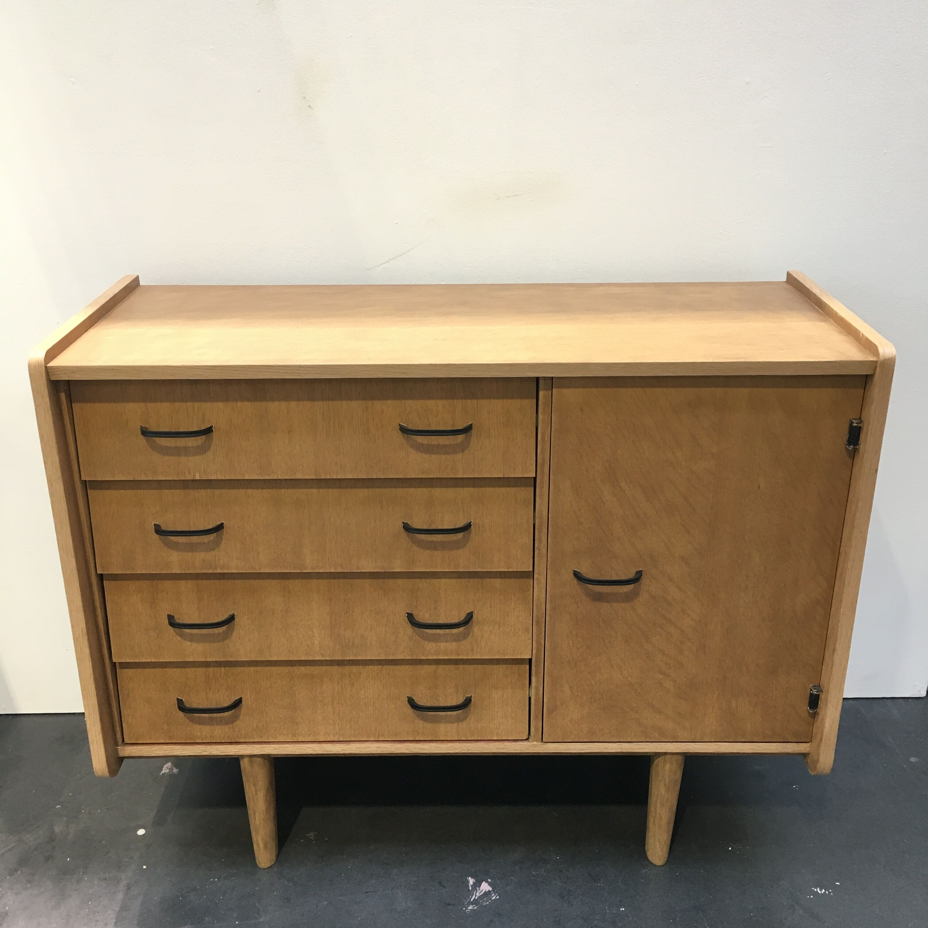 50s vintage oak chest of drawers