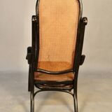 Bentwood cane armchair with mechanism and footrest