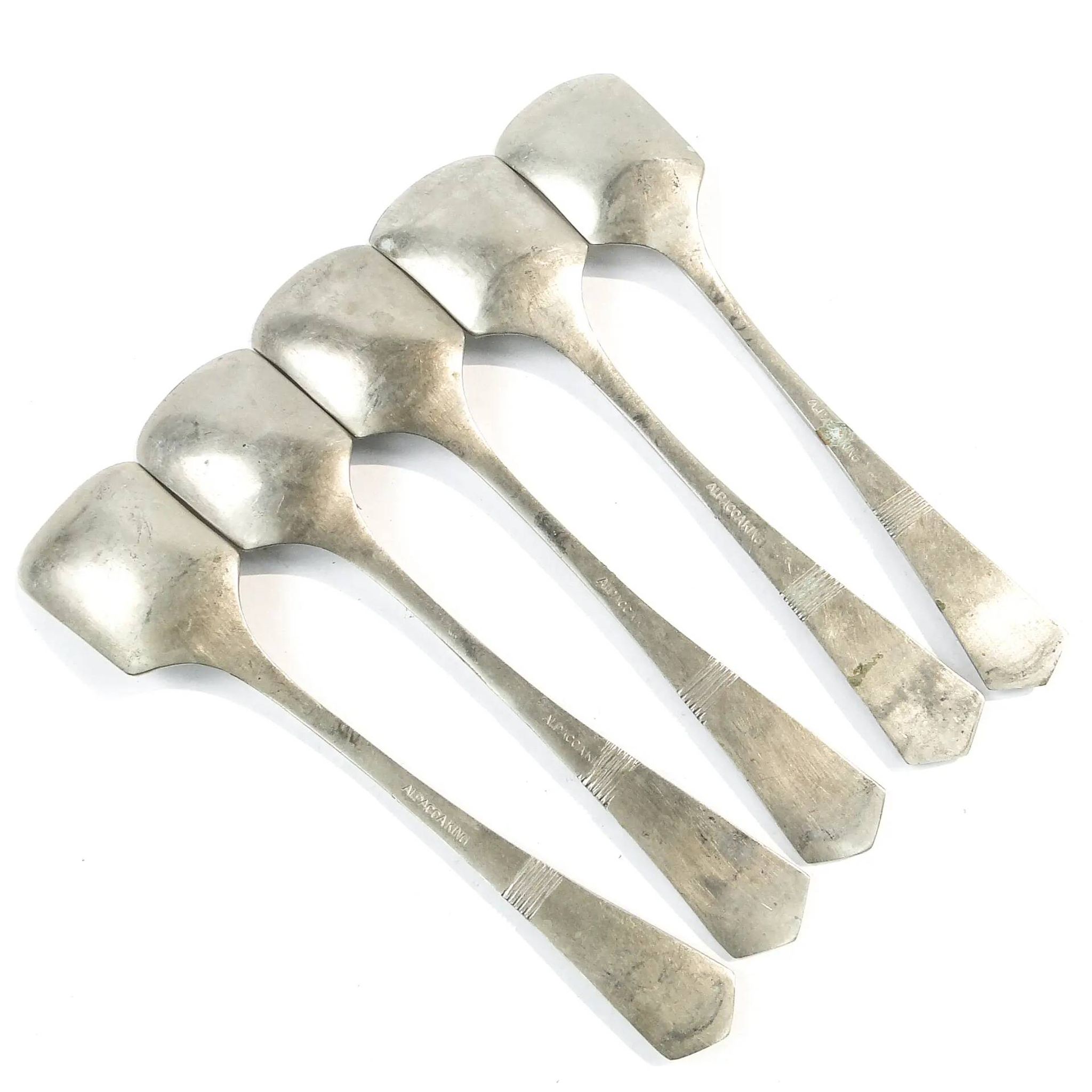 Set of 5 ice cream spoons, silver-plated white metal, Germany, 1930s