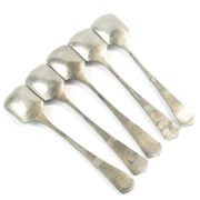 Set of 5 ice cream spoons, silver-plated white metal, Germany, 1930s