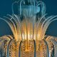 Venetian chandelier in white and gold Murano glass, circa 1980