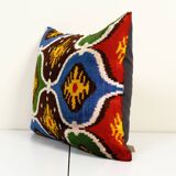 Ikat velvet pillow cover