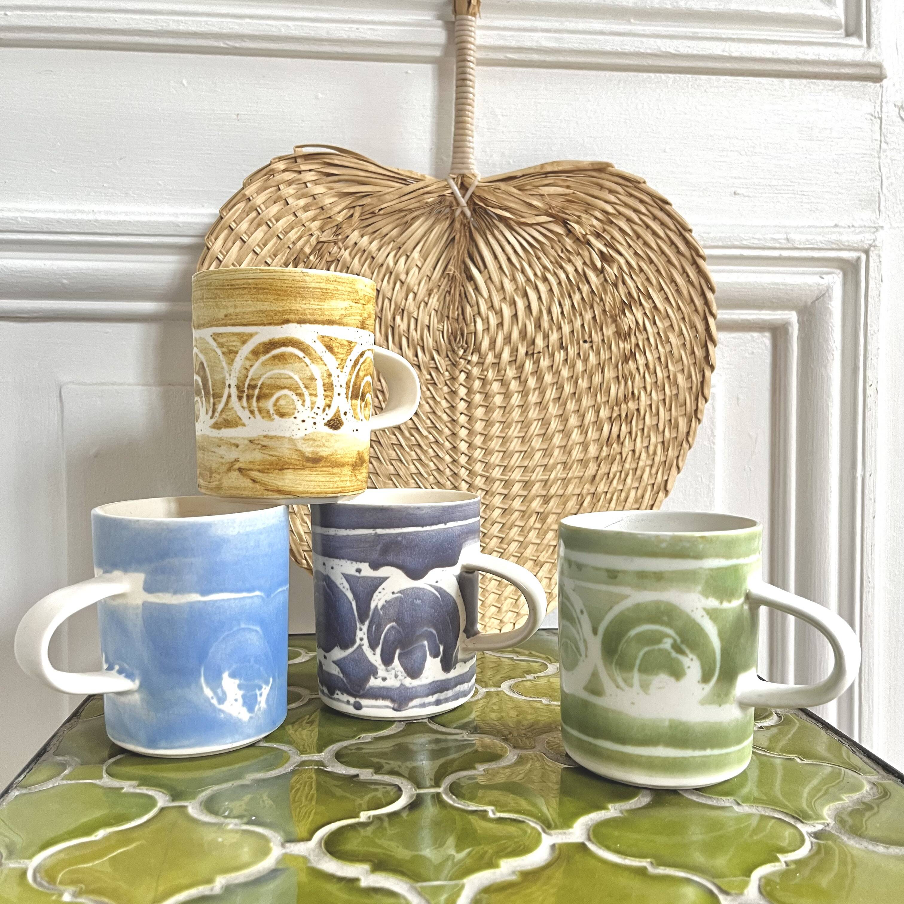 4 English ceramic mugs from the 70s