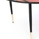 Vintage Round Coffee Table with a Red Striped Glass Top, Italy