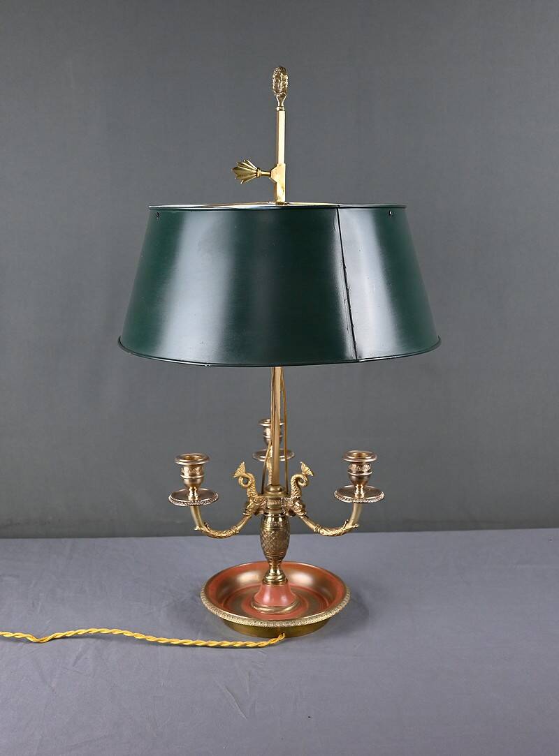 Bronze Bouillotte Lamp, Restoration Style – Early 20th Century