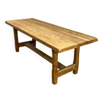 Solid pickled elm farmhouse table