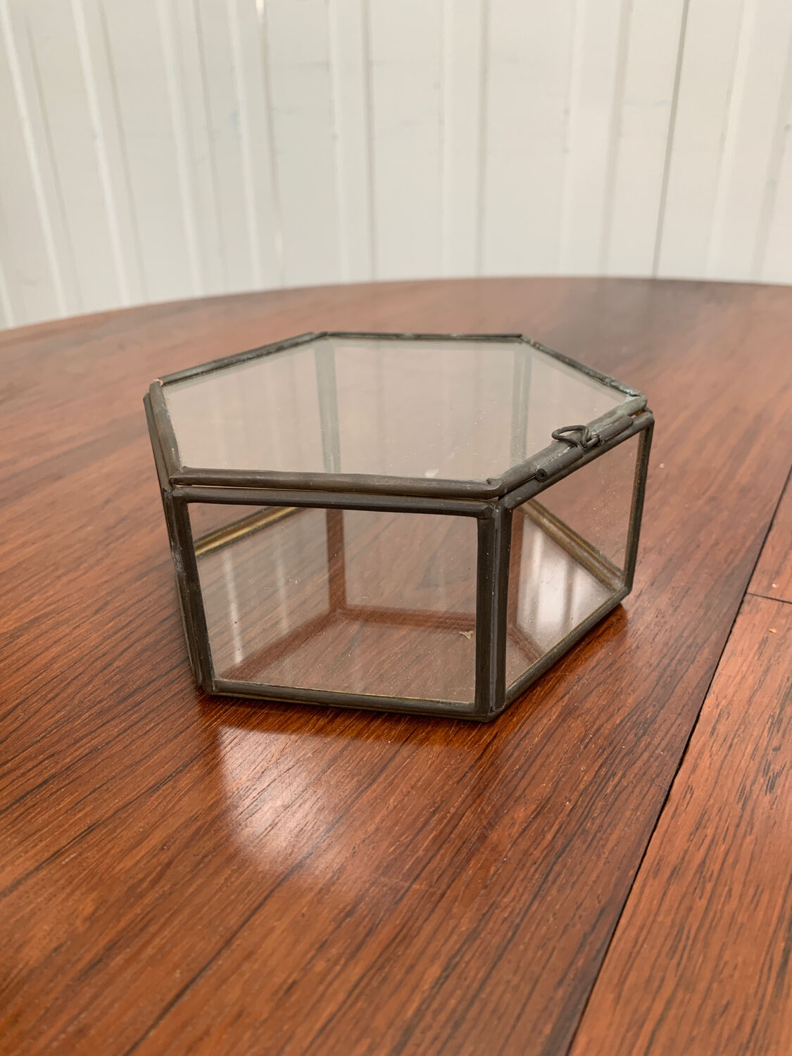 Boîte à bijoux verre laiton