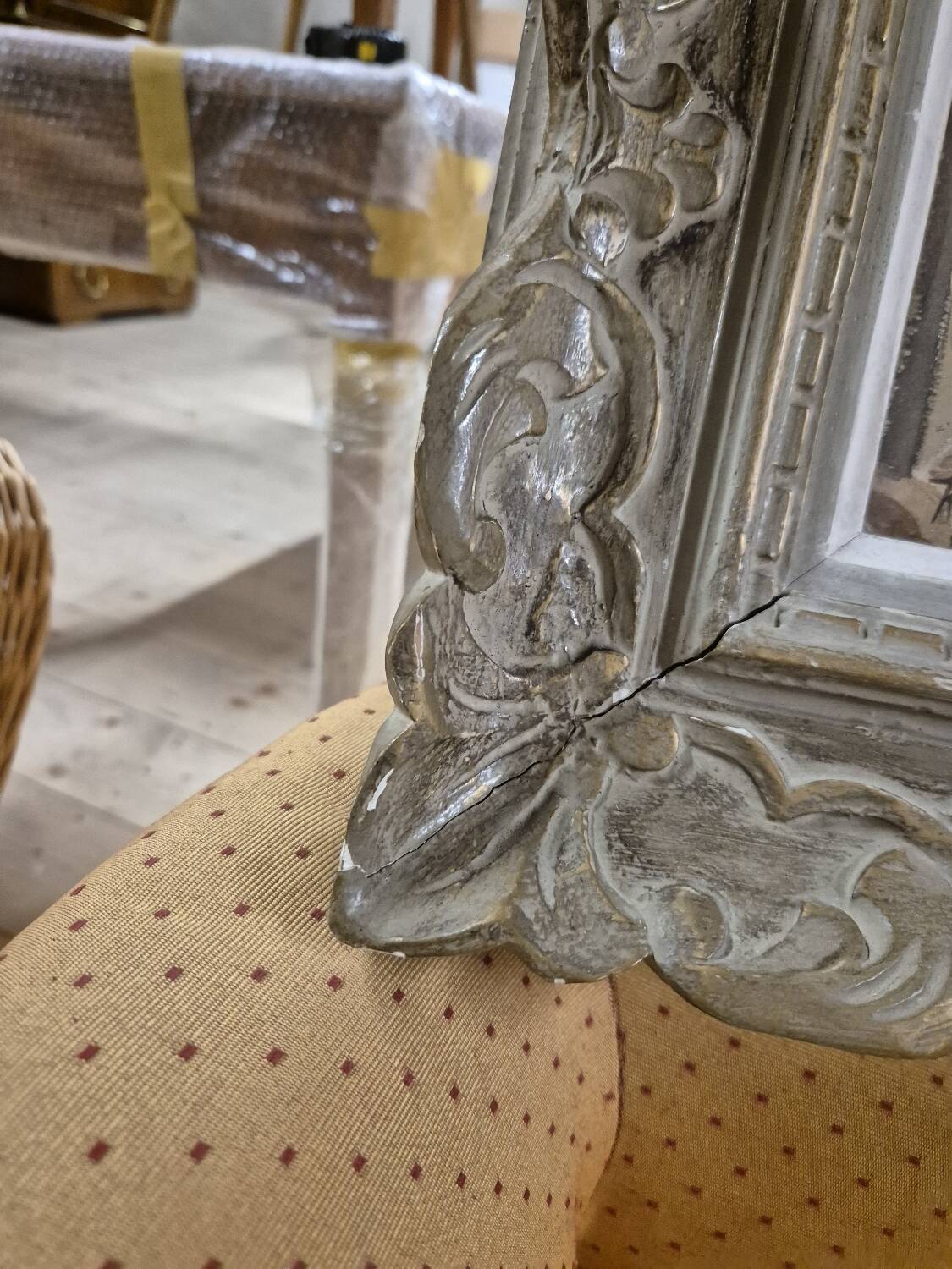 Watercolor landscape painting signed Robert Rutz original Montparnasse frame