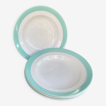 4 assiettes turquoise St Amand Ceranord