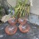 Lot de 4 coupelles en verre rose et torsadé rosaline vereco france vintage 1960/70