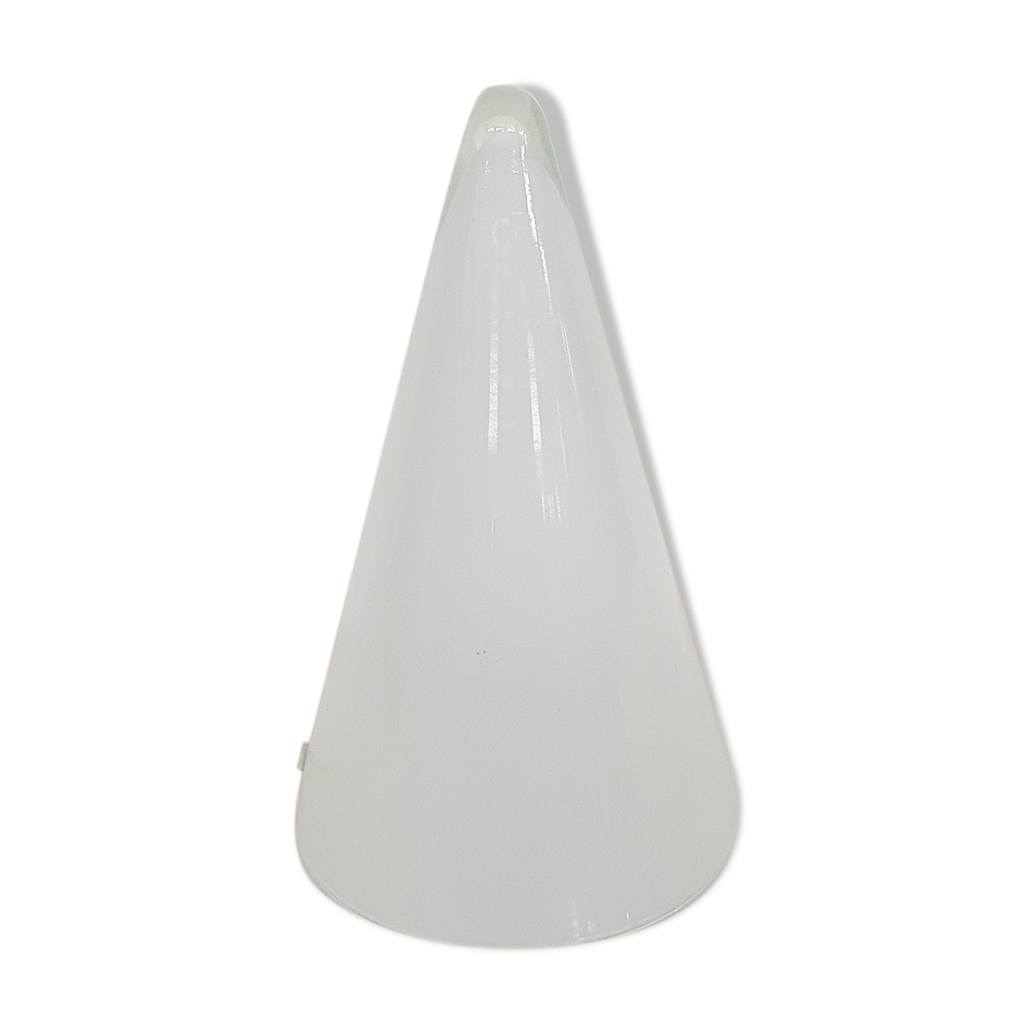 Milk glass pyramid table lamp "Teepee" by SCE France