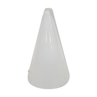 Milk glass pyramid table lamp "Teepee" by SCE France