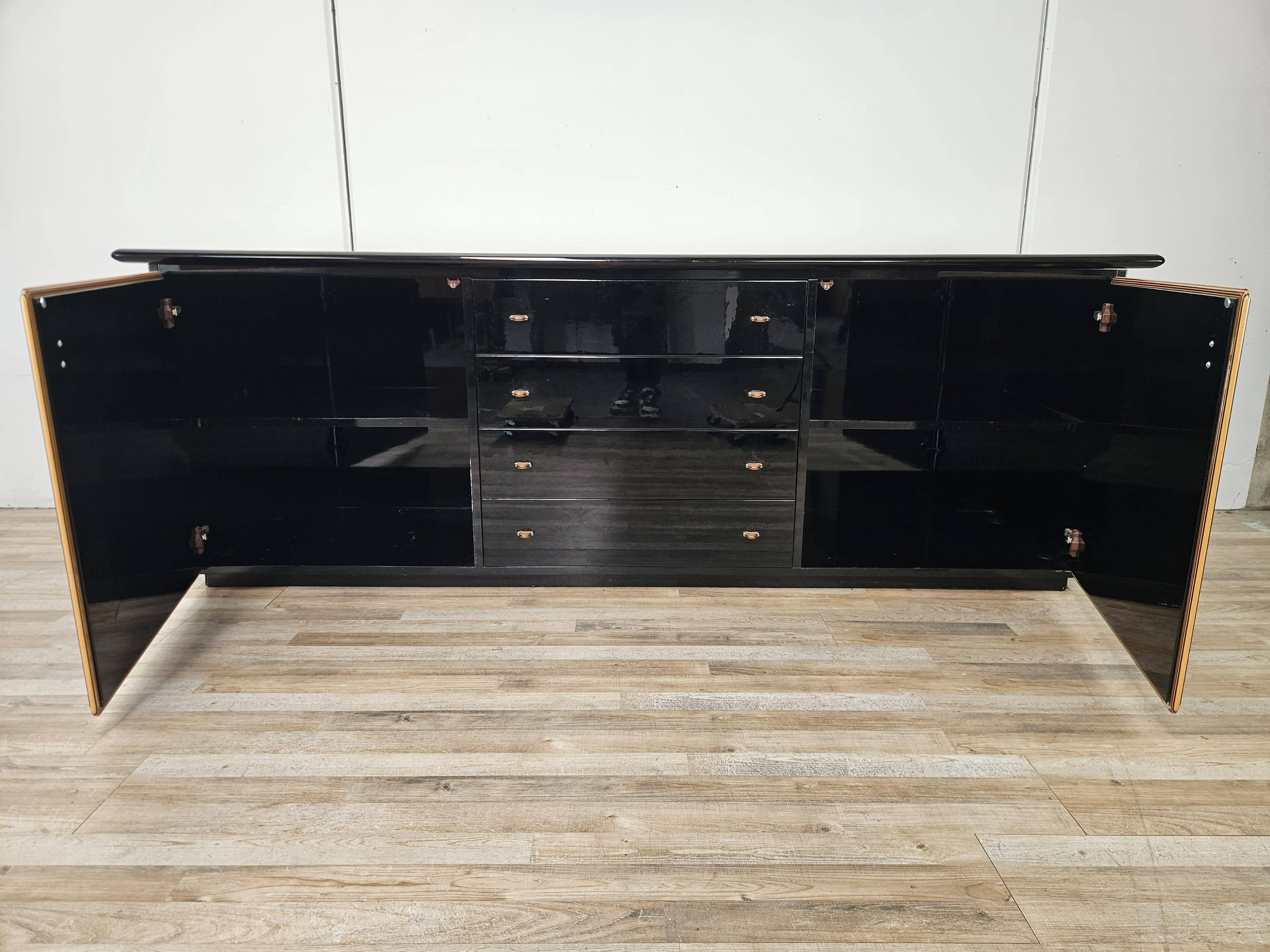 1970s Pierre Cardin sideboard in black lacquered wood