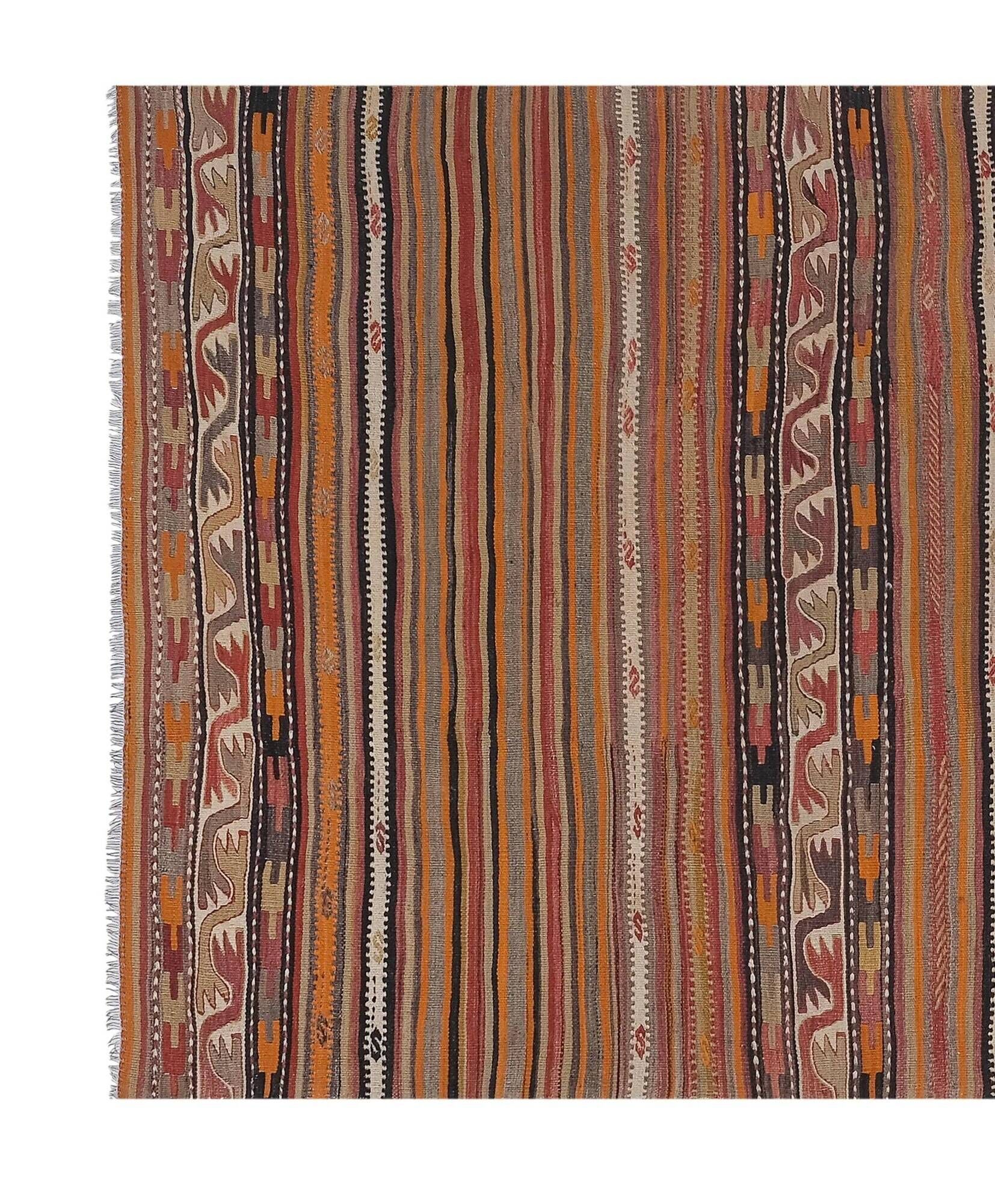 Vintage Turkish kilim, handwoven, 166x369 cm.
