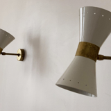 Paire d'appliques diabolo blanc