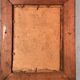 Small landscape painting on hardboard in molded natural wood frame, Monick Renou