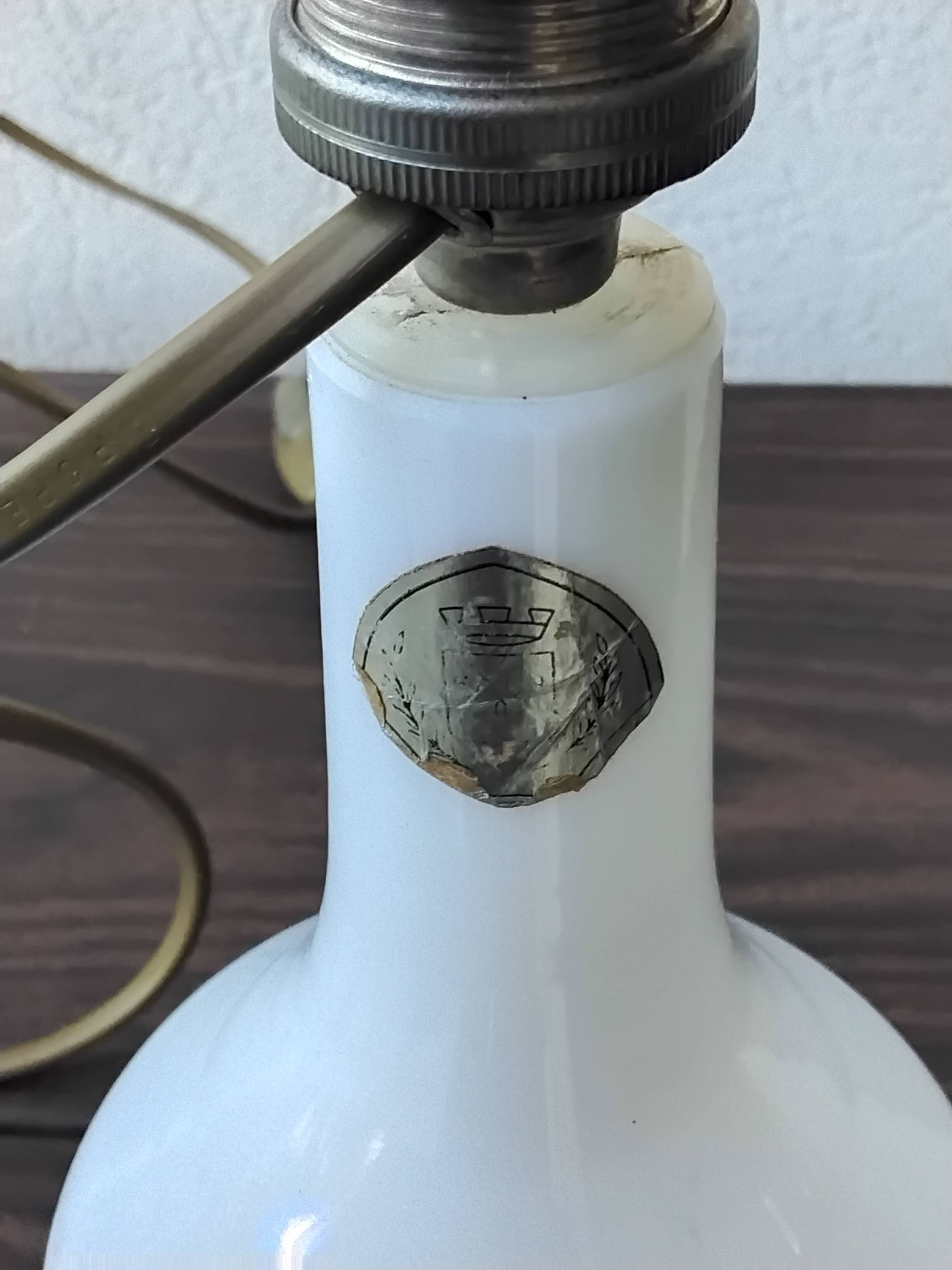 Pied de lampe opaline
