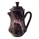 Vallauris ceramic coffee pot with brown and pink glaze A152-1