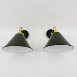 Enamelled sheet metal wall lights
