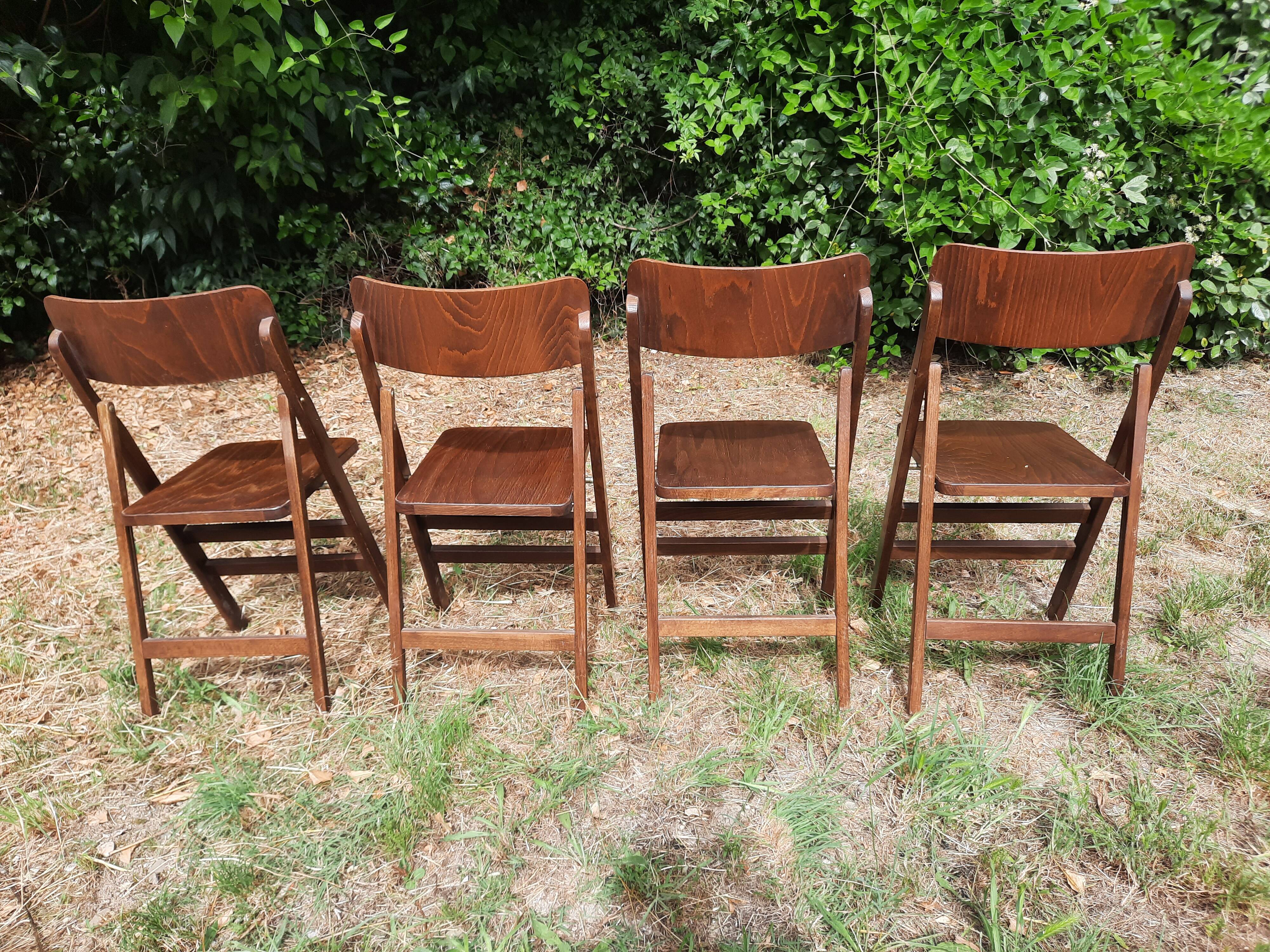 Pair of folding bistro chairs Baumann