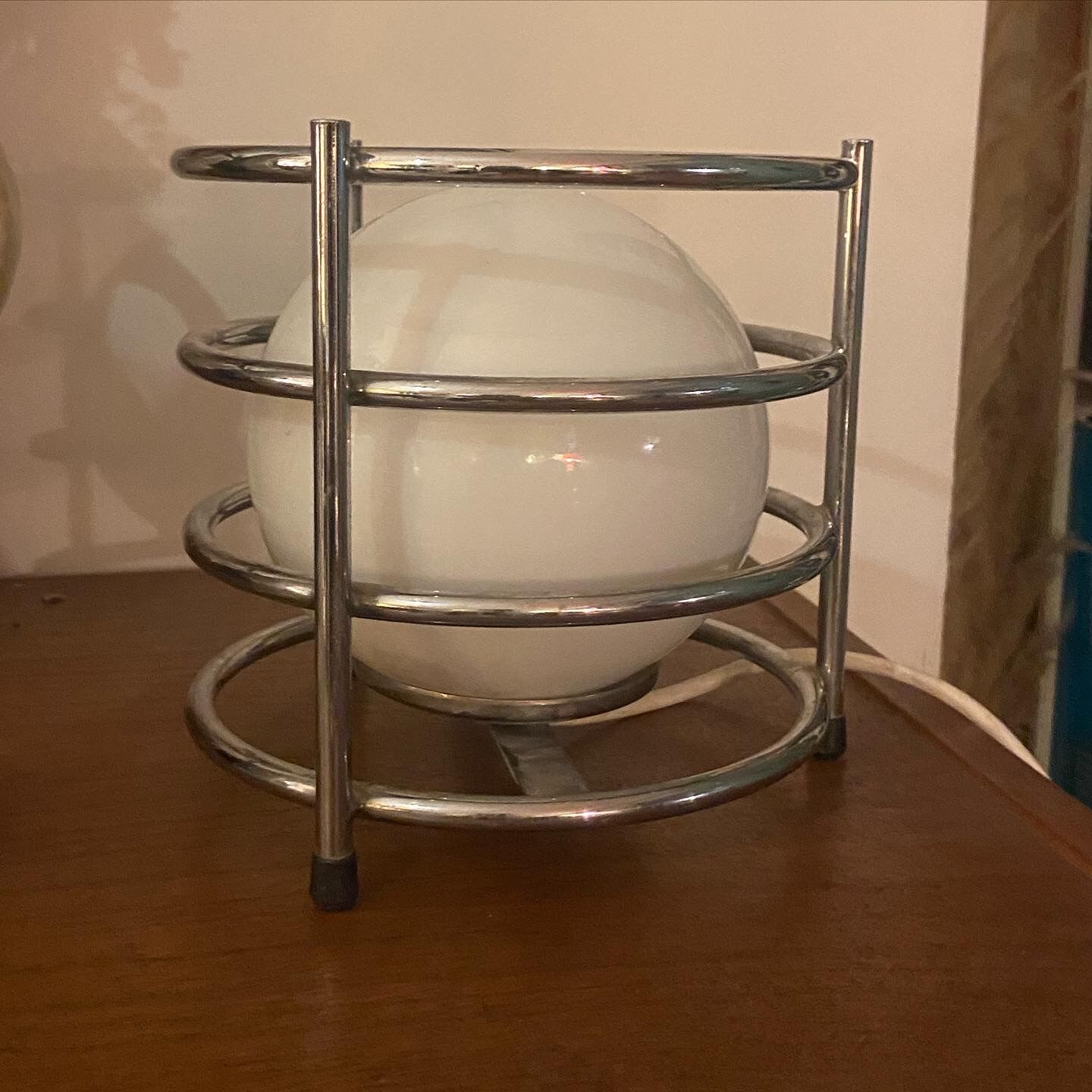 70s lamp chrome and opaline