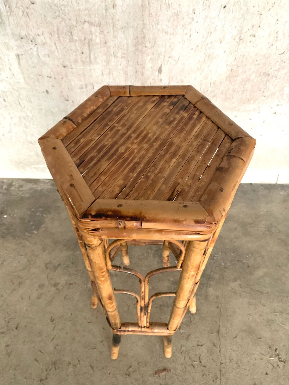 Rattan side table