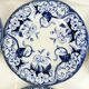 Set of 6 dessert plates in ironstone "Flora" – Creil et Montereau, 19th century, blue