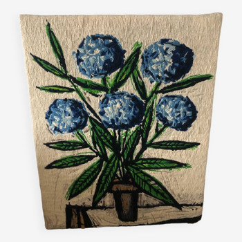 Old tapestry based on hydrangeas by Bernard Buffet