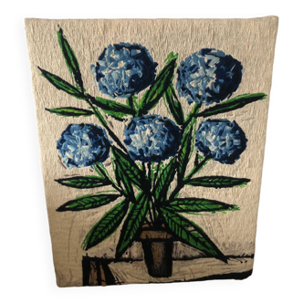 Old tapestry based on hydrangeas by Bernard Buffet