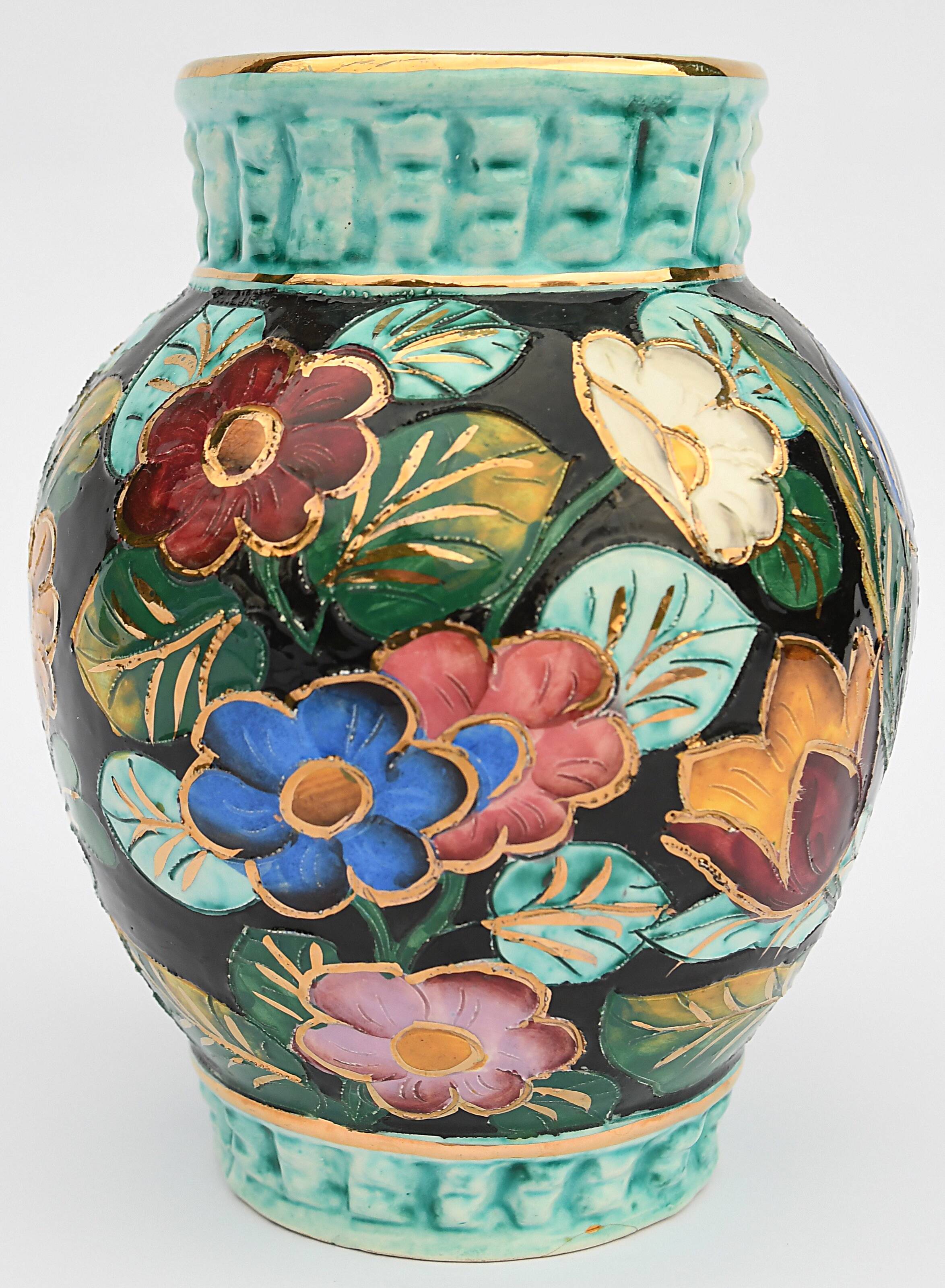Monaco vase with colorful flower pattern