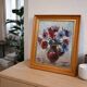 Vintage painting – Oil on canvas flower bouquet – signed – 1950s