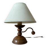 Lampe de chevet en bois années 80