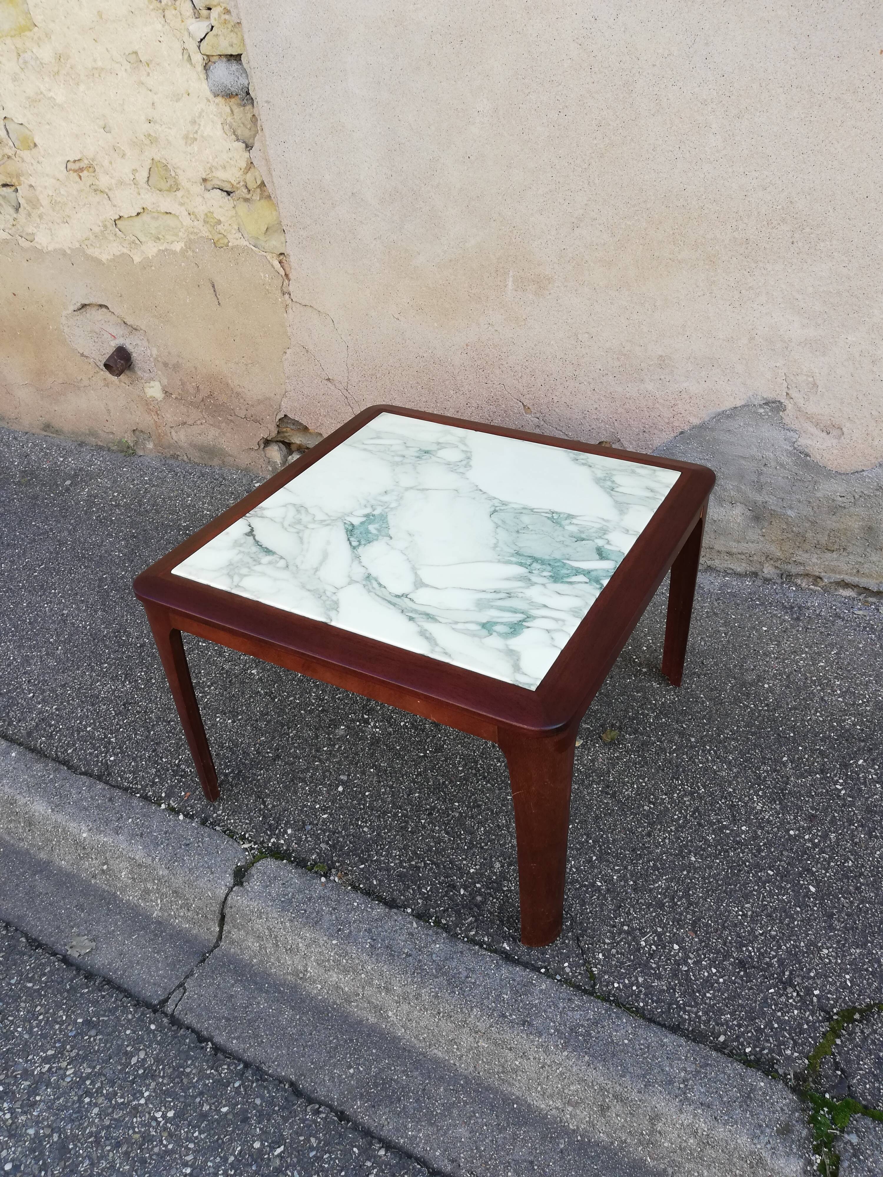 Scandinavian coffee table green marble