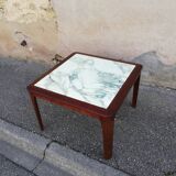 Scandinavian coffee table green marble