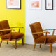Pair of scandinavian armchairs 66 cm