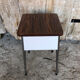 Stool chest formica wood feet compass metal chrome vintage